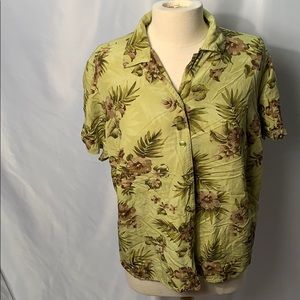 First Issue by Liz Claiborne Button Flowery Shirt